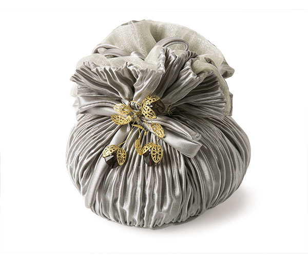 SACCHETTO PLISSE'C/PIETRE GRIG ø 95XH.100 MM