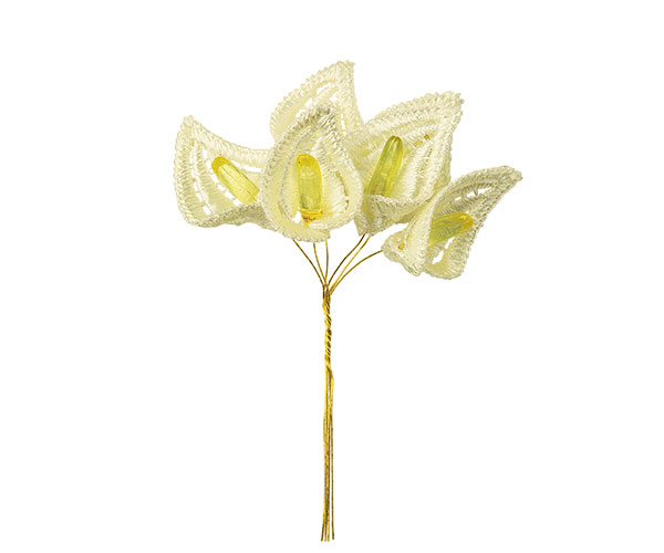 SET 6 CALLE MACRAME' AVORIO 110 MM