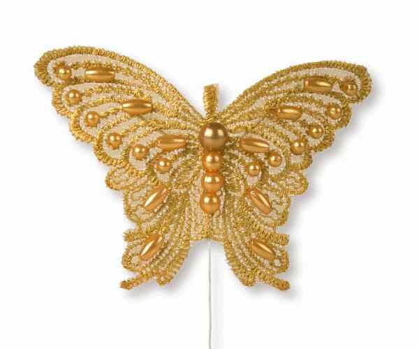 FARFALLA MACRAME' ORO 95 MM