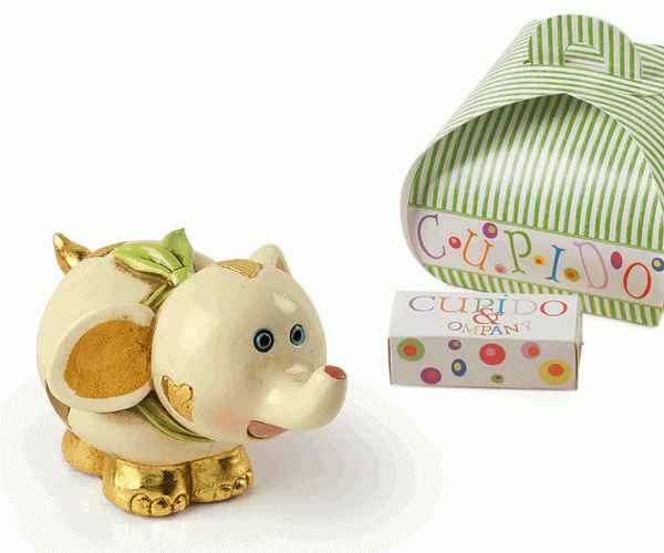 ELEFANTE VERDE C/SCAT. 54580D L.85XH.55 MM