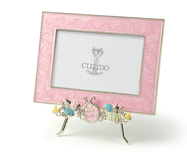 PORTAFOTO ROSA SU CAVALLETTO 195XH.180 MM