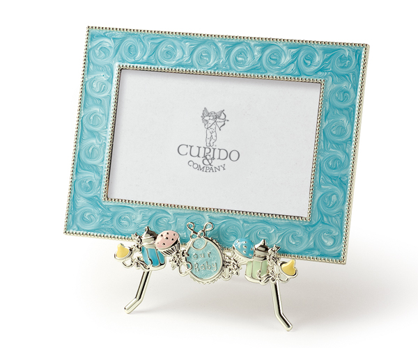 PORTAFOTO AZZURRO SU CAVALLETT 195XH.180 MM