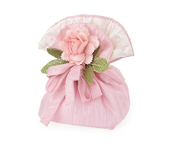 SACCHETTO ROSA C/FIORE 80X50X120 MM