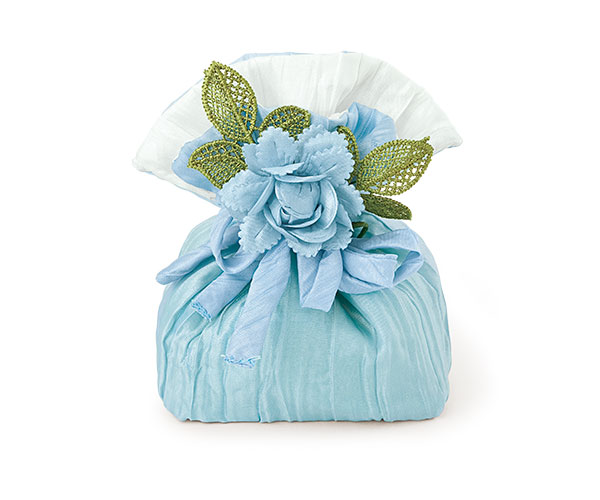SACCHETTO CELESTE C/FIORE 80X50X120 MM