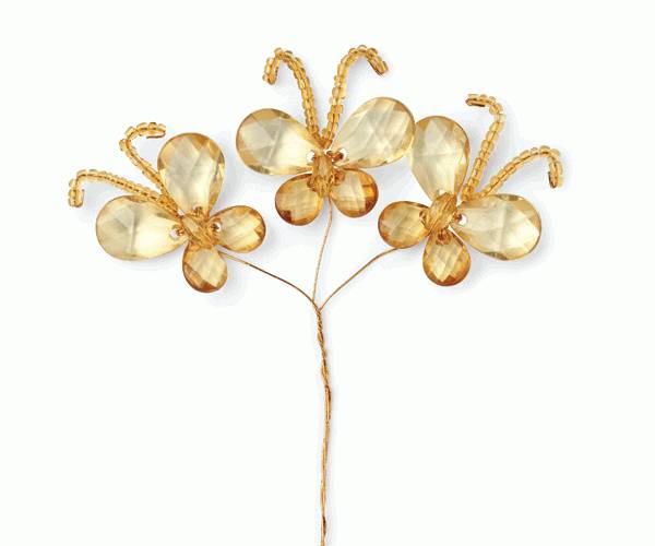 SET 3 FARFALLE AMBRA 30 MM