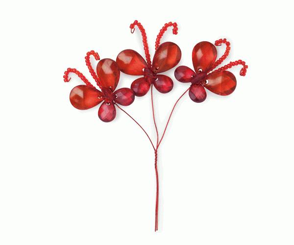 SET 3 FARFALLE RUBINO 30 MM