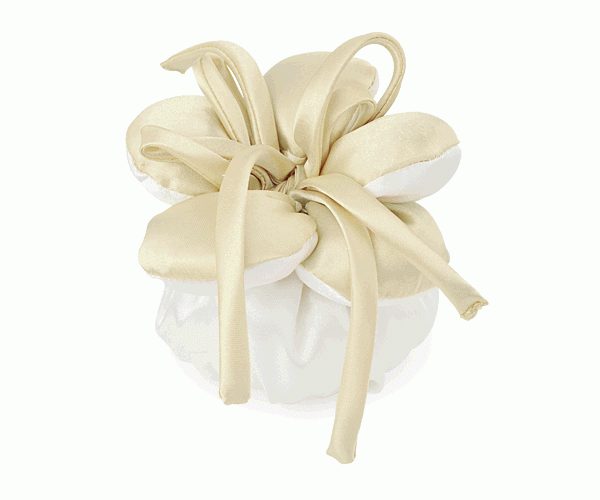 SACCHETTO FIORE IMBOTT.AVORIO ø 80 MM