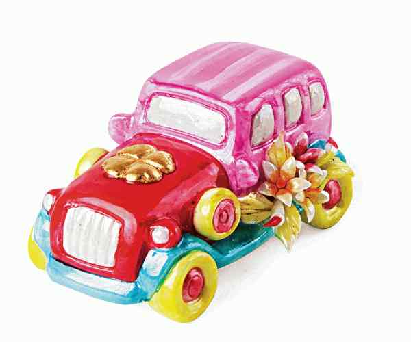 MACCHINA ROSA-ROSSA PORCELLANA 72X45X35 MM