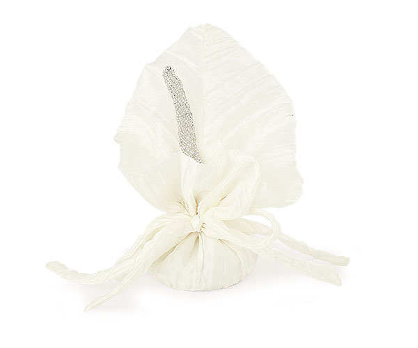 SACCHETTO CALLA AVORIO C/PERLI ø 55XH.150 MM