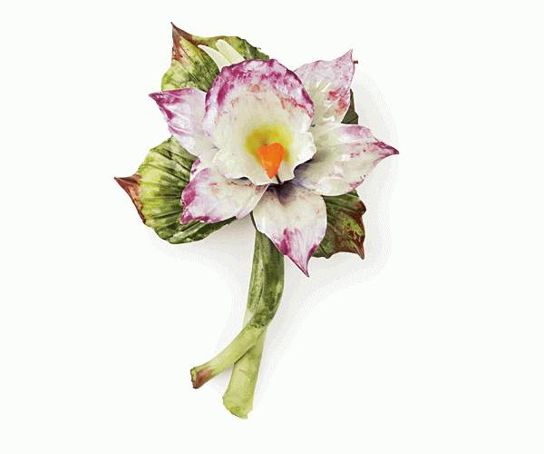 ORCHIDEA LILLA PORCELLANA L.80 MM