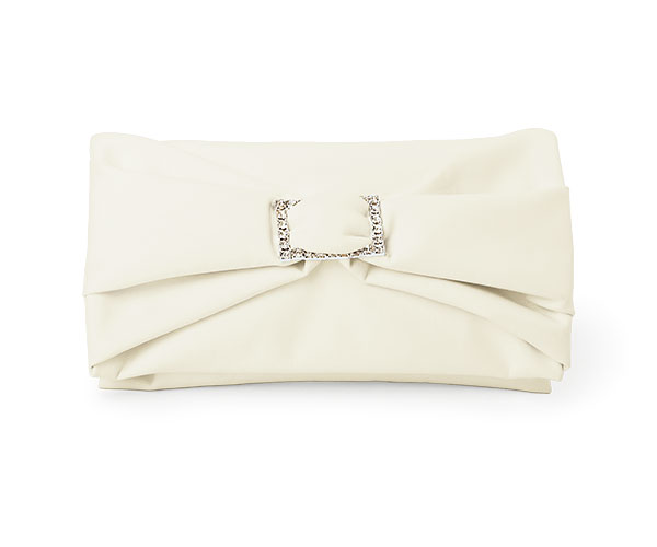 POCHETTE ECOPELLE AVORIO STRASS