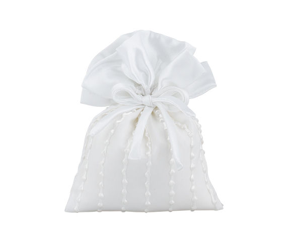 SACCHETTO FILI BIANCO C/FIORE 120XH.160 MM