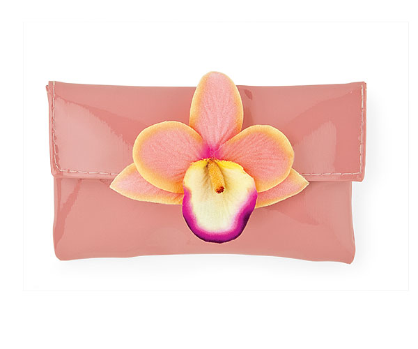 BUSTA ECOPELLE ROSA C/ORCHIDEA 130X80 MM