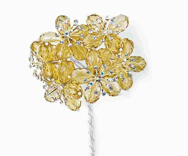 S/6 FIORI ACRILICO ORO C/DIAM. ø 38 MM