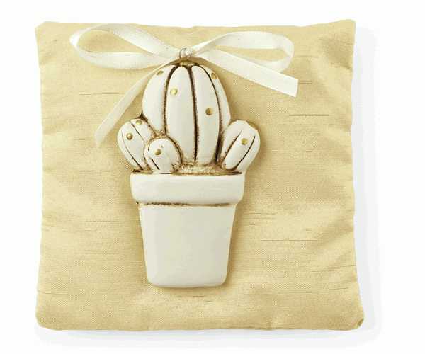 SACCHETTO ECRUE C/VASO CACTUS 110X110 MM