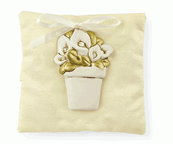 SACCHETTO AVORIO C/VASO CALLE 110X110 MM