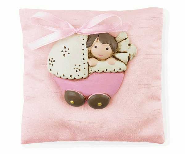 SACCHETTO ROSA C/CARROZZINA 110X110 MM