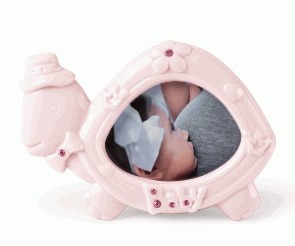 PORTAFOTO TARTARUGA ROSA PORC. 115X80 MM