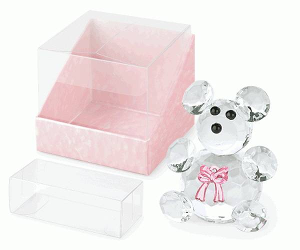 ORSETTO CRIST.FIOCCO ROSA C/SC H.55 MM