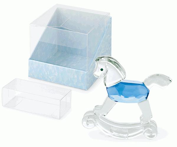 CAVALLO DONDOLO CRIST.AZZ.C/SC H.60 MM