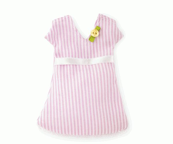 VESTITO RIGHE ROSA H.130 MM