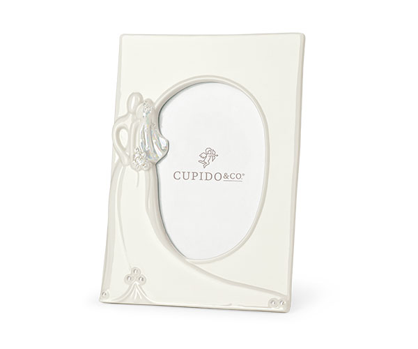 PORTAFOTO C/SPOSI PORCELLANA 130XH.185 MM