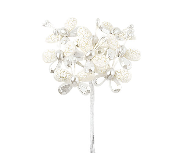 12 MAZZETTI C/8 FARFALLE PERLA 25 MM