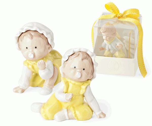 BIMBA PORCELL.GIALLA CON SCATOLA 56565D H.95 MM