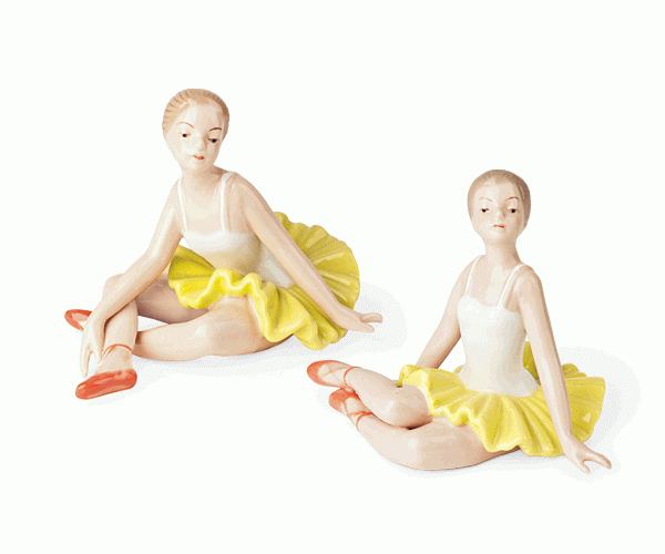 BALLERINA PORCELLANA GIALLA AS H.95 MM