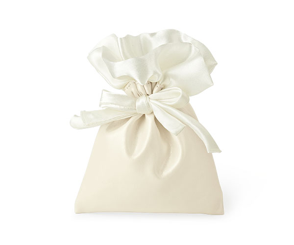 SACCHETTO AVORIO ECOPELLE-RASO 95XH.130 MM