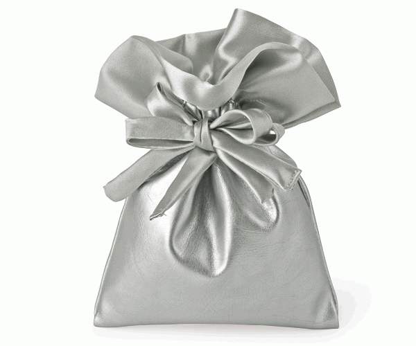 SACCHETTO ARGENTO ECOPELLE-RAS 95XH.130 MM