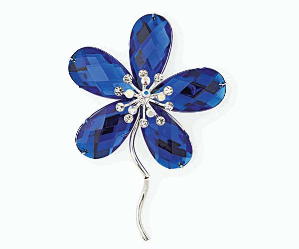 FIORE BLU C/STRASS ø 60 MM