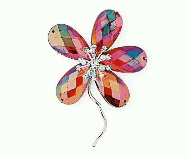 FIORE ROSSO C/STRASS ø 60 MM