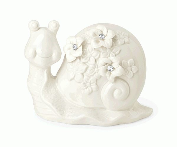 LUMACA BIANCA C/FIORI PORCELL. 125XH.100 MM