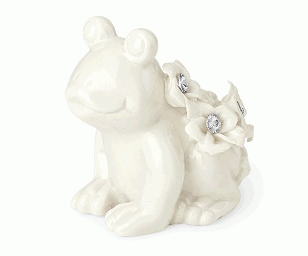 RANOCCHIO BIANCO C/FIORI PORC. H.60 MM