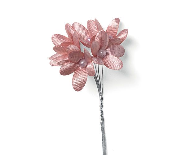 S/6 FIORI C/PERLA ROSANTICO ø 20 MM