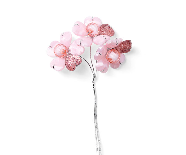 S/3 FIORI PIETRE ROSA ø 21 MM