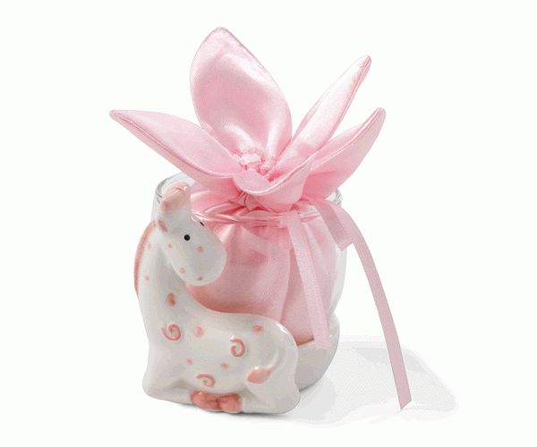 GIRAFFA ROSA CON SCATOLA +SACCHETT ø 55 MM