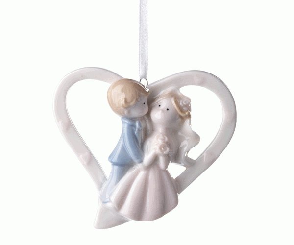 CUORE SPOSI DA APP.CON SCATOLA  H.85 MM