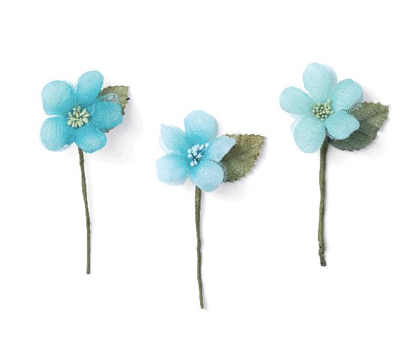 SET 6 FIORI ASS.AZZ.MENTA-AQUA ø 30 MM