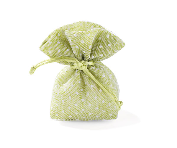 SACCHETTO POIS VERDE 60X40X70 MM