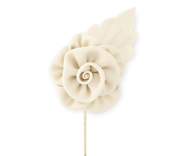 ROSA CREPE AVORIO C/FOGLIA ø 70 MM