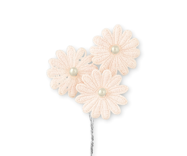 SET 3 MARGHERITE ROSA C/PERLA ø 35 MM