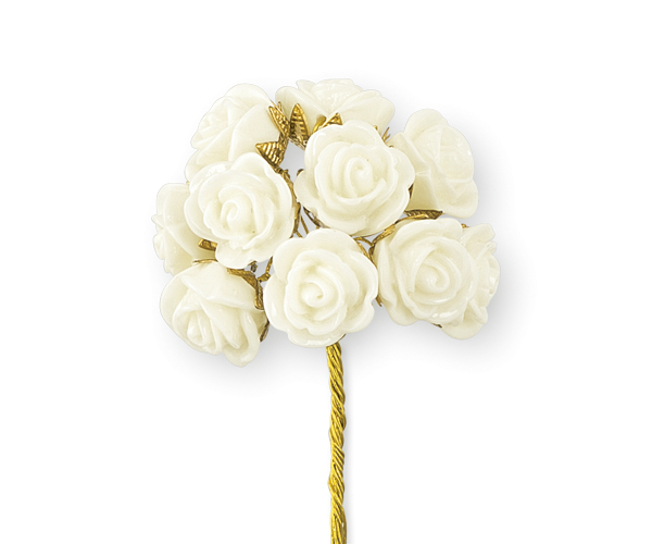 SET 10 ROSELLINE AVORIO ø 15 MM