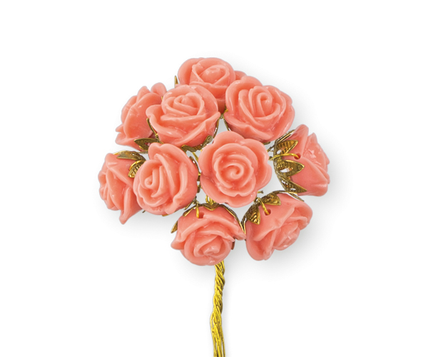 SET 10 ROSELLINE CORALLO ROSA ø 15 MM