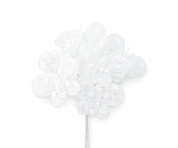 S/12 MAZZETTI 6 FARFALLE PERLA 45 MM