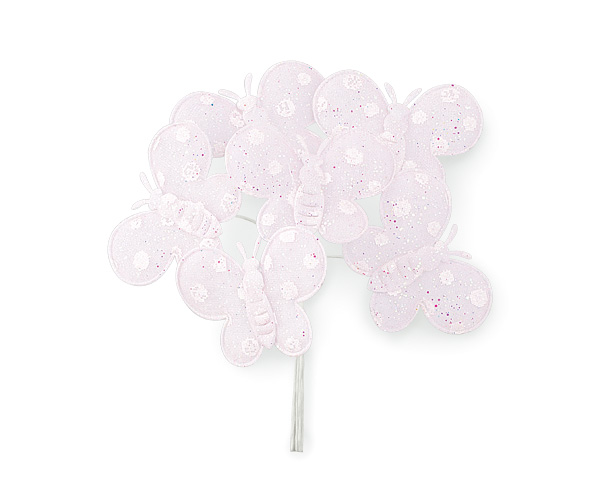 S/12 MAZZETTI 6 FARFALLE ROSA 45 MM