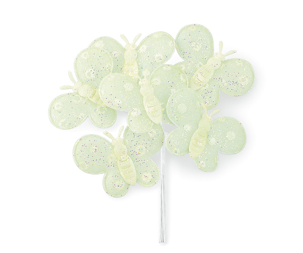 S/12 MAZZETTI 6 FARFALLE VERDI 45 MM