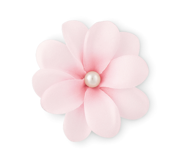 FIORE C/PERLA+MOLLETTA ROSA ø 80 MM