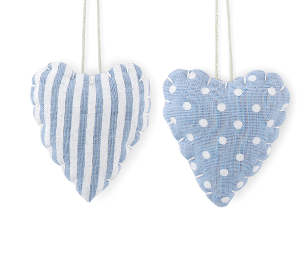 CUORE AZZURRO APP.RIGHE-POIS 70 MM